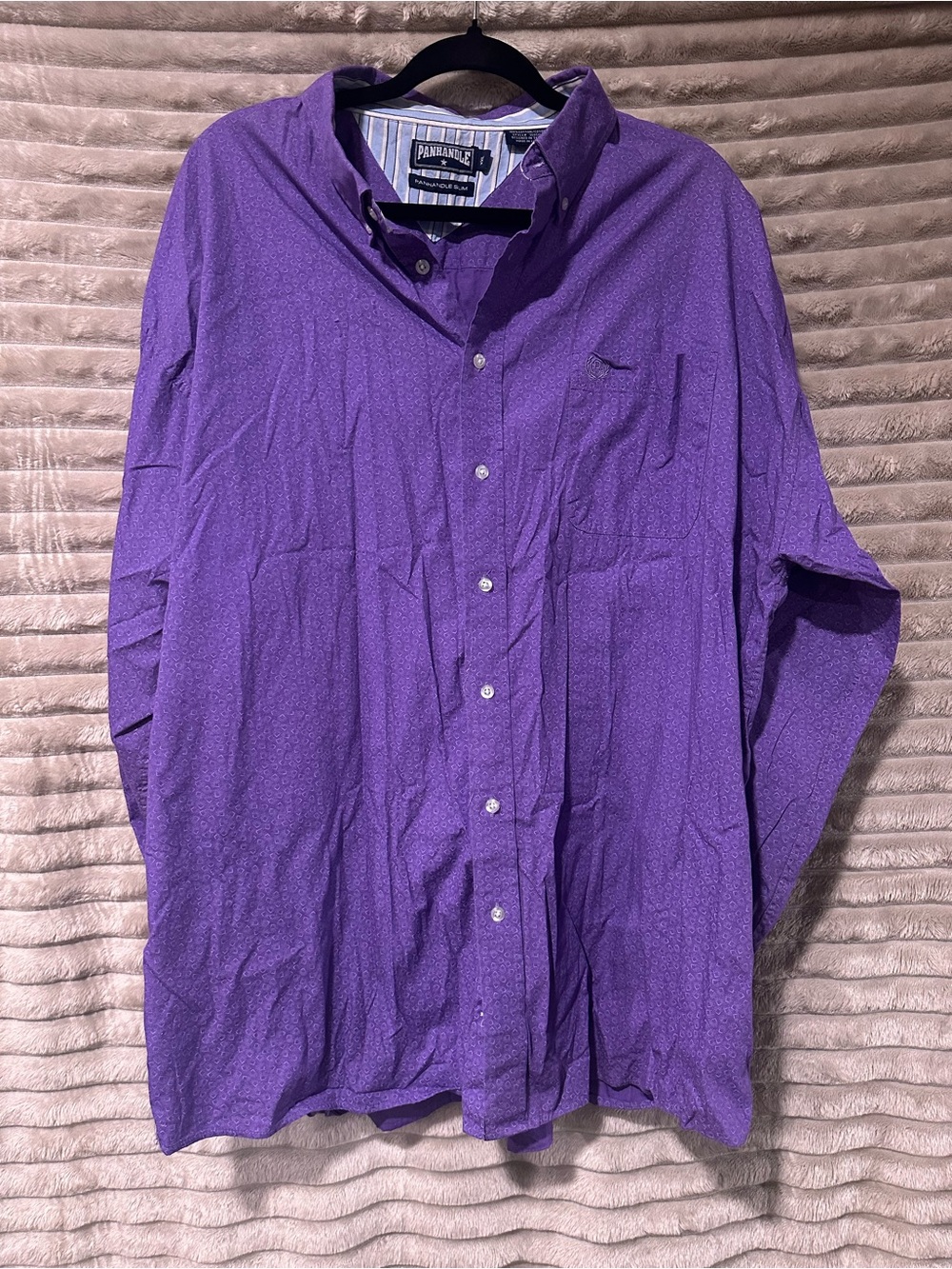 Western Panhandle Slim Men's Purple Pearl Snap shirt Long sleeve